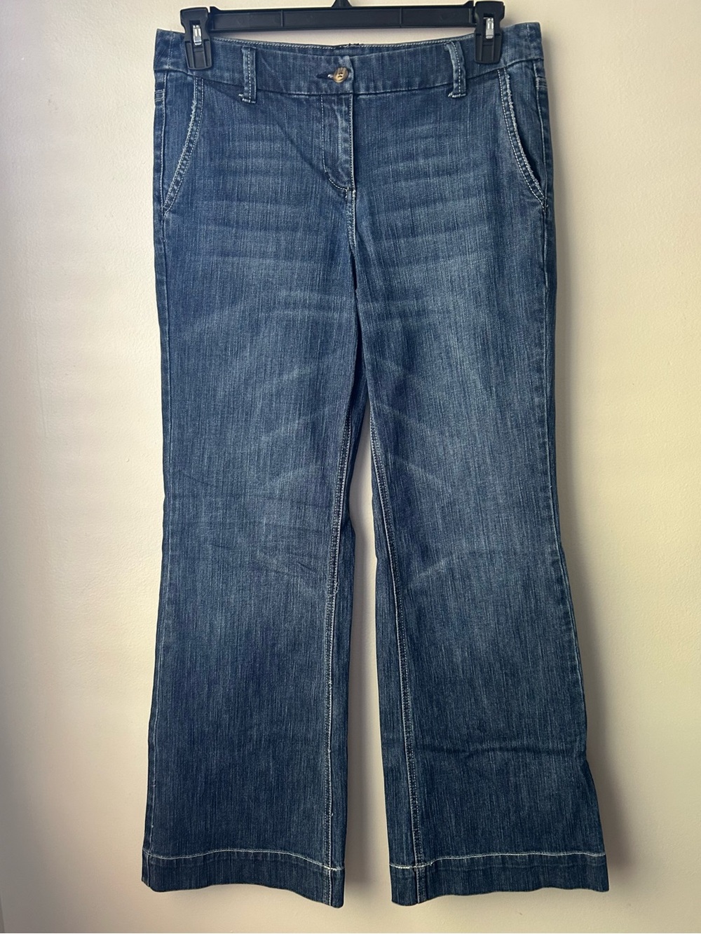 New York & Company Blue Wide-Leg Jeans